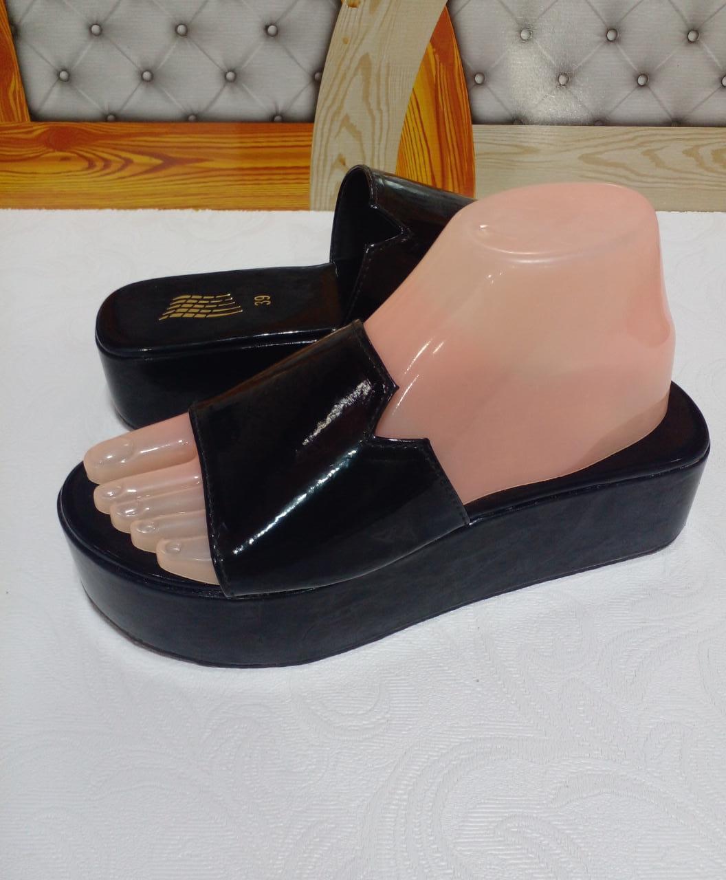 Casual flat comfy patent ladies 2 inches slipper