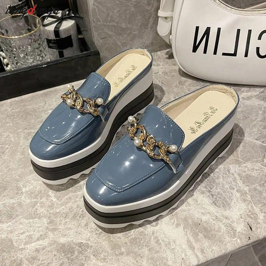 WOMEN PLATFORM WEDGE HEEL 3 INCH HEEL HALF SHOES GIRLS CUT SHOES