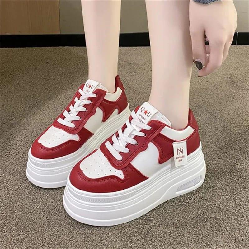 WOMEN WEDGE HIGH HEEL SHOES TRENDY 3 INCH HIGH SOLE SHOES