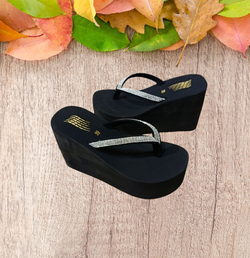 Rhinestones mesh upper flipflop 4 inches slipper