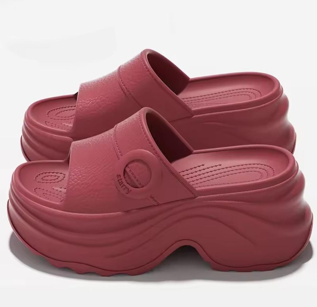 Super soft comfy trendy thick sole chunky wedge EVA lightweight clogs slipper 3091