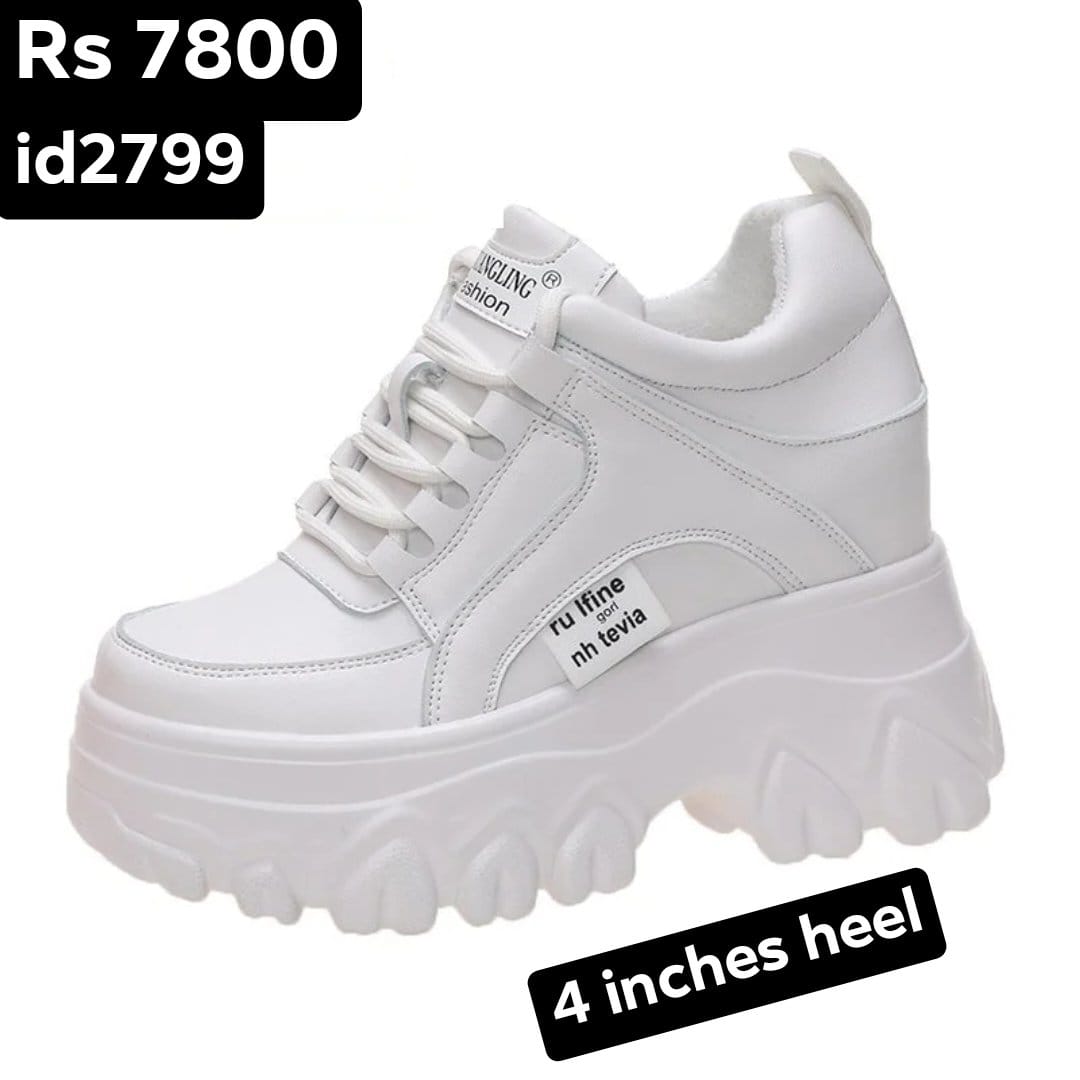 High wedges chunky fashion sneakers 4 inches shoes 2799