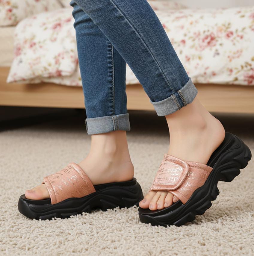 Casual high wedge china sole 3 inches slipper