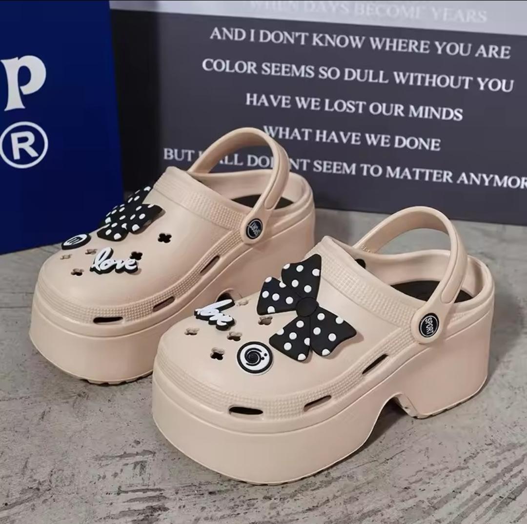 Chunky platform thick sole Diy clogs closed toe sandal 3095