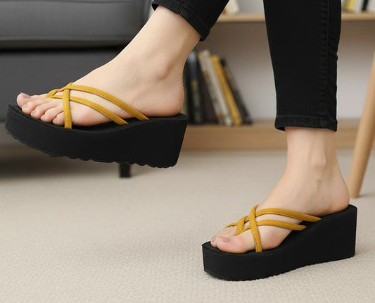 Casual summer beach flipflop 2.25 to 2.5 inches high slipper plain