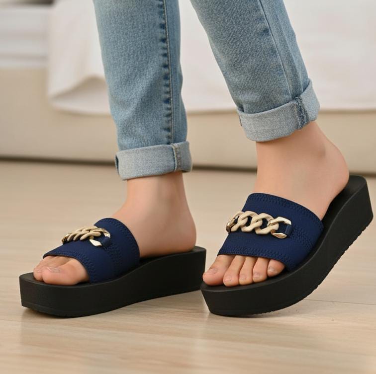 Summer casual flipflops chain for girls 2.5 inches slippers