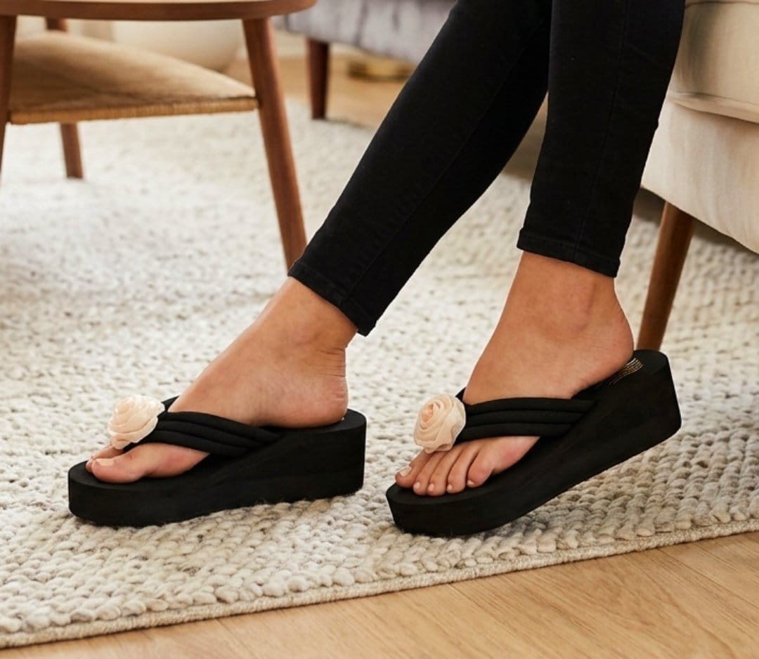 Casual flipflops foamy floral 2.5 inches slippers 2767