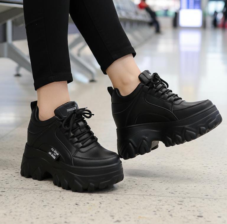 High wedges chunky fashion sneakers 4 inches shoes 2799