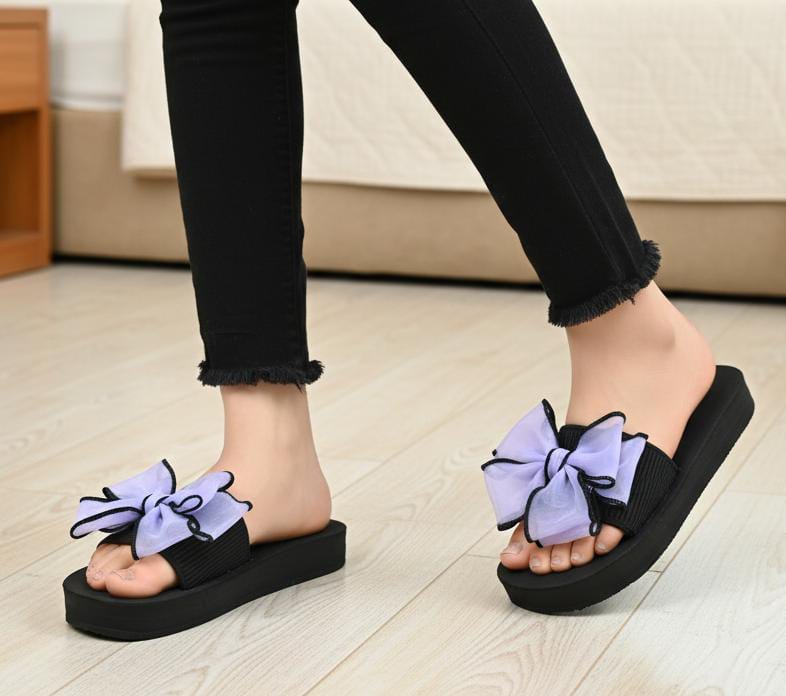 Casual floral butterfly net flipflop 1 inch slipper