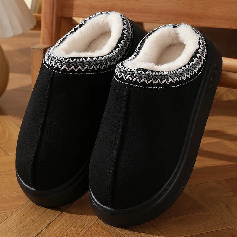 Year End Sale Fluffy plush warm winter platform home shoes 3006
