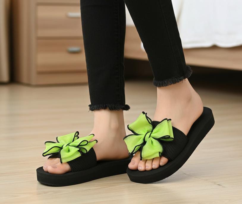 Casual floral butterfly net flipflop 1 inch slipper