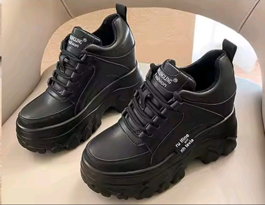 High wedges chunky fashion sneakers 4 inches shoes 2799