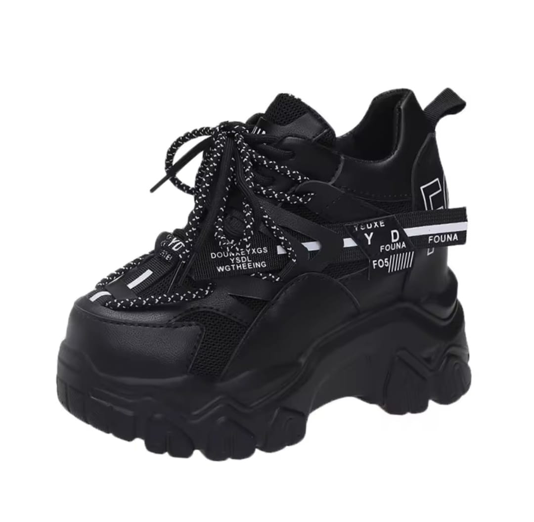Azadi Sale Chunky high wedges sneakers 4 inches shoes 2792