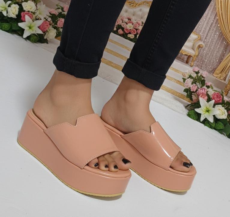 Casual flat comfy patent ladies 2 inches slipper
