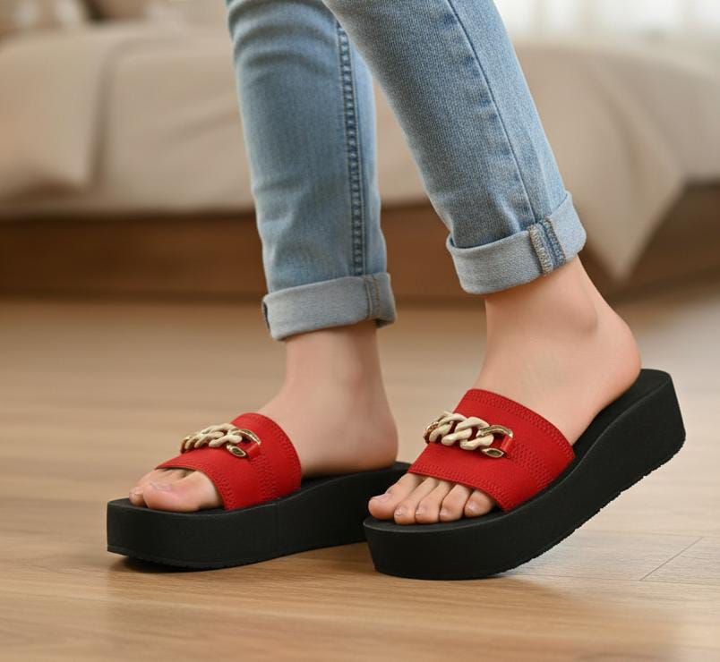 Summer casual flipflops chain for girls 2.5 inches slippers