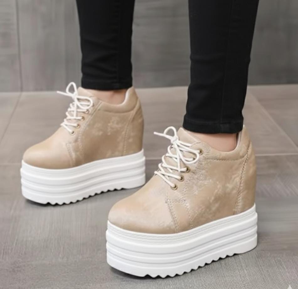 Versatile Korean Style Thick Sole Super 5 inches high heel shoes 2992