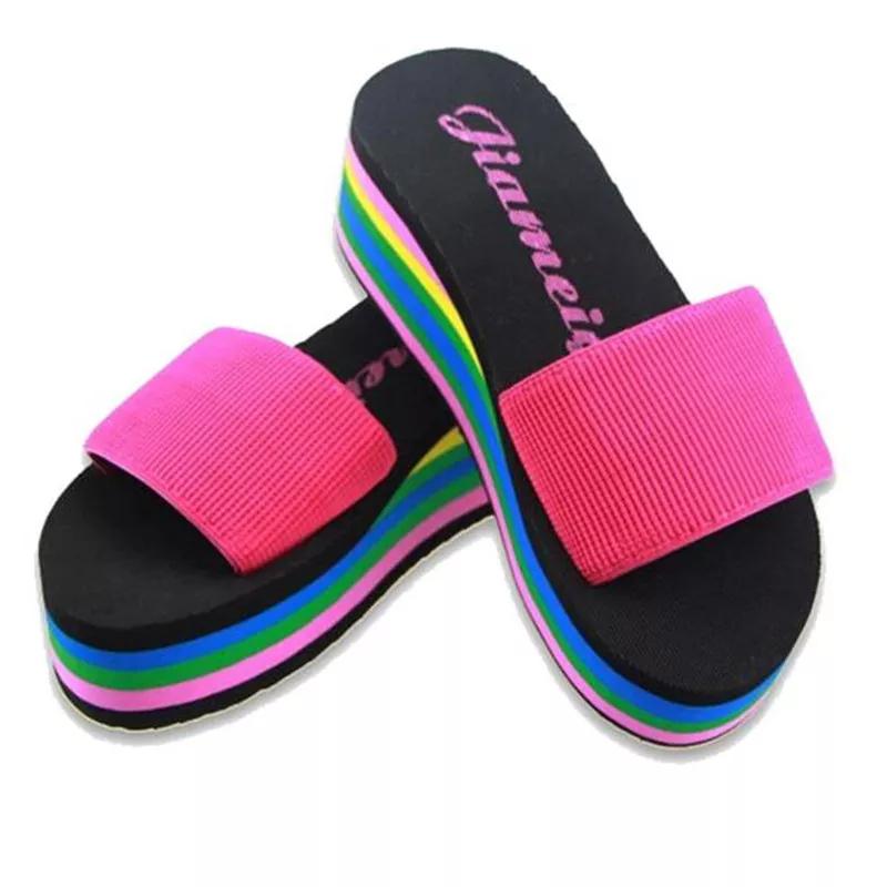 multi color sole beach slipper flip-flop 2.5 inches slippers 2451