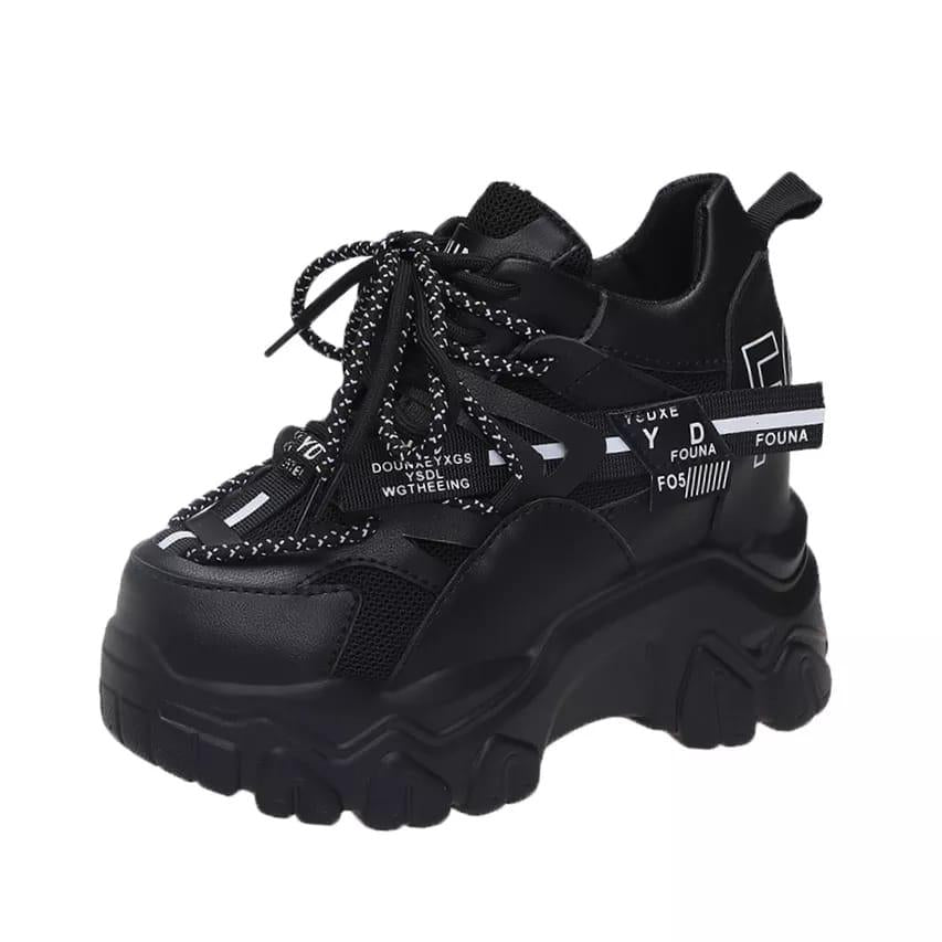 Chunky high wedges sneakers 4 inches shoes