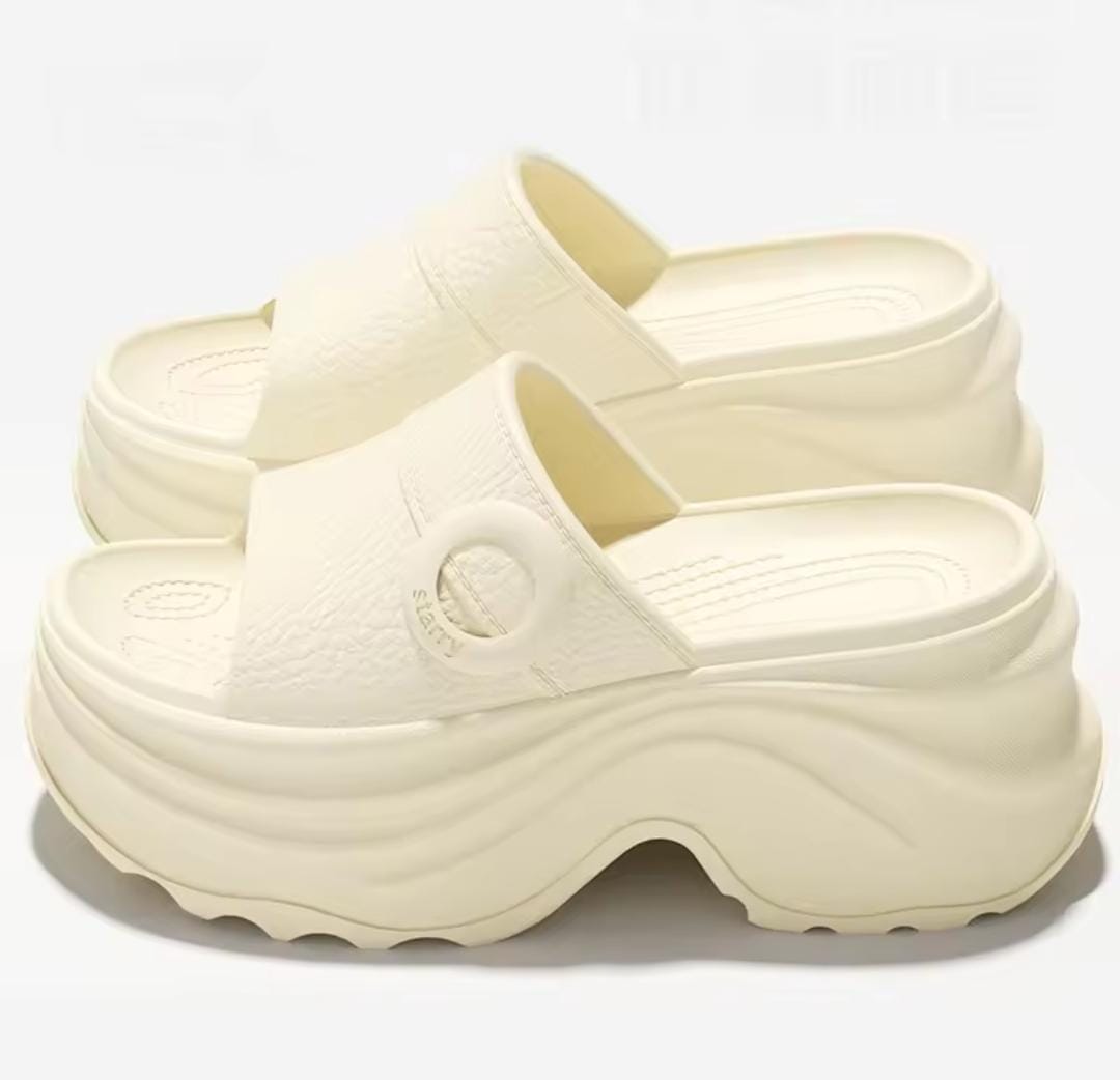 Super soft comfy trendy thick sole chunky wedge EVA lightweight clogs slipper 3091