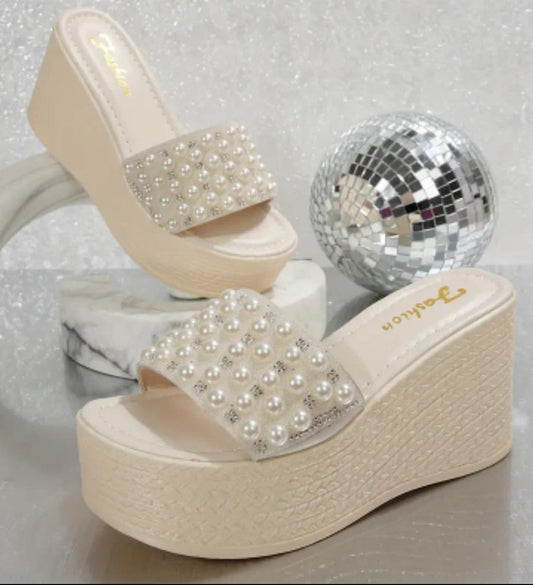 WOMEN SUMMER COMFORTABLE HIGH HEEL WEDGE SLIPPER