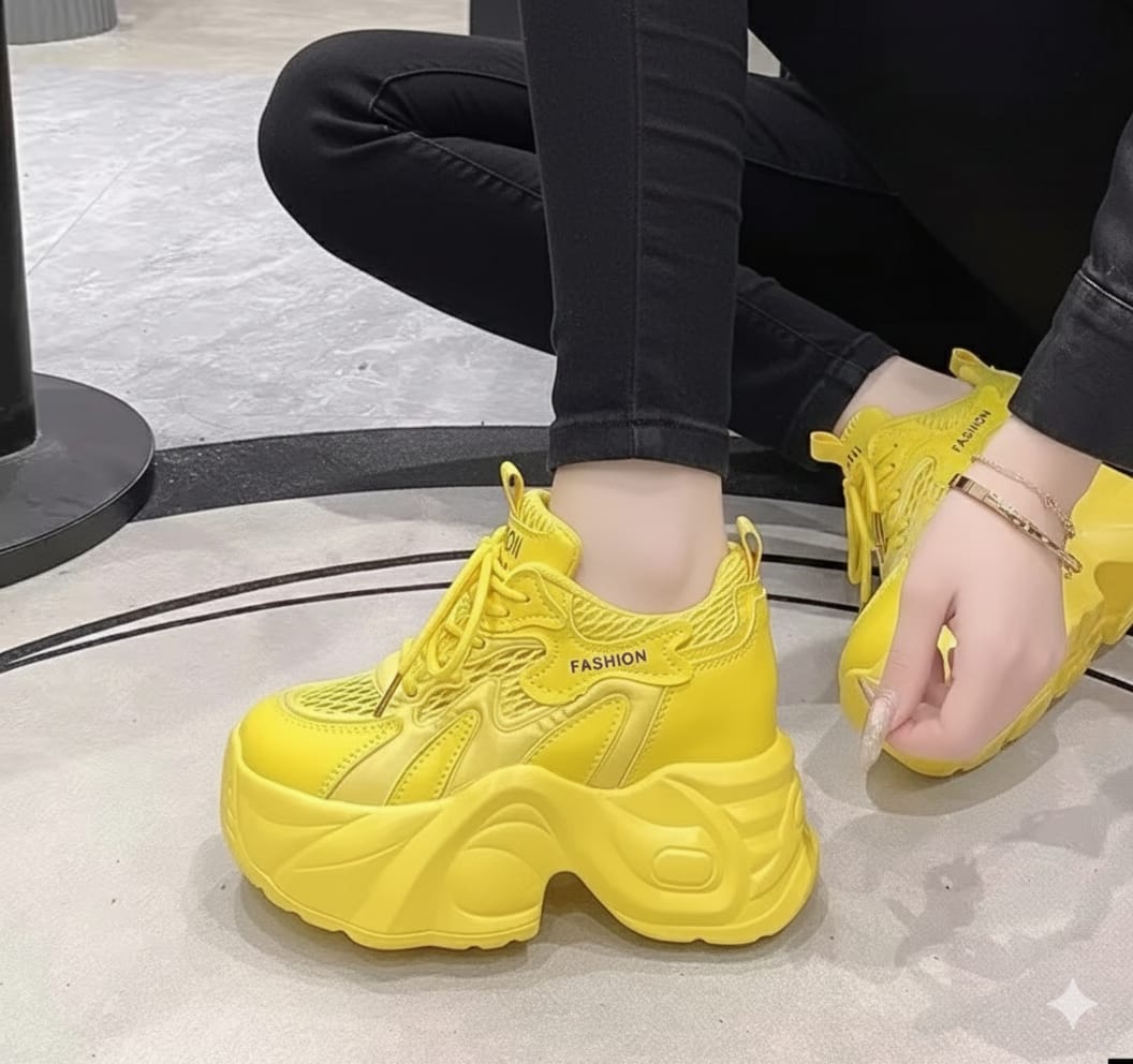 10cm increasing height thick sole stylish wedge shoes 3013