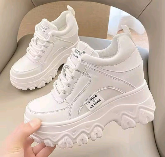 High wedges chunky fashion sneakers 4 inches shoes 2799