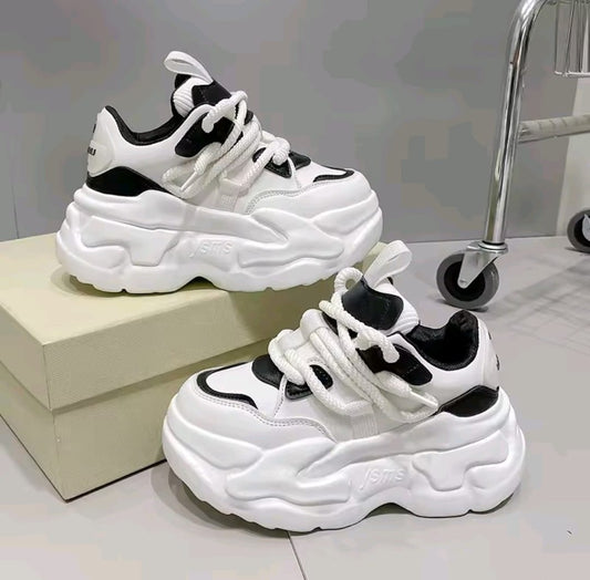 Chunky high wedge stylish 3 inches shoes for Ladies