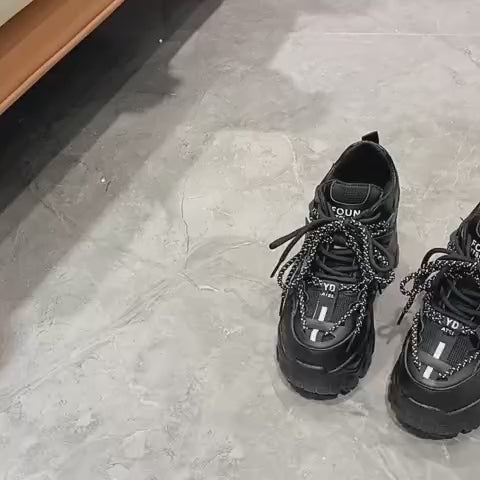 Year End Sale Chunky high wedges sneakers 4 inches shoes