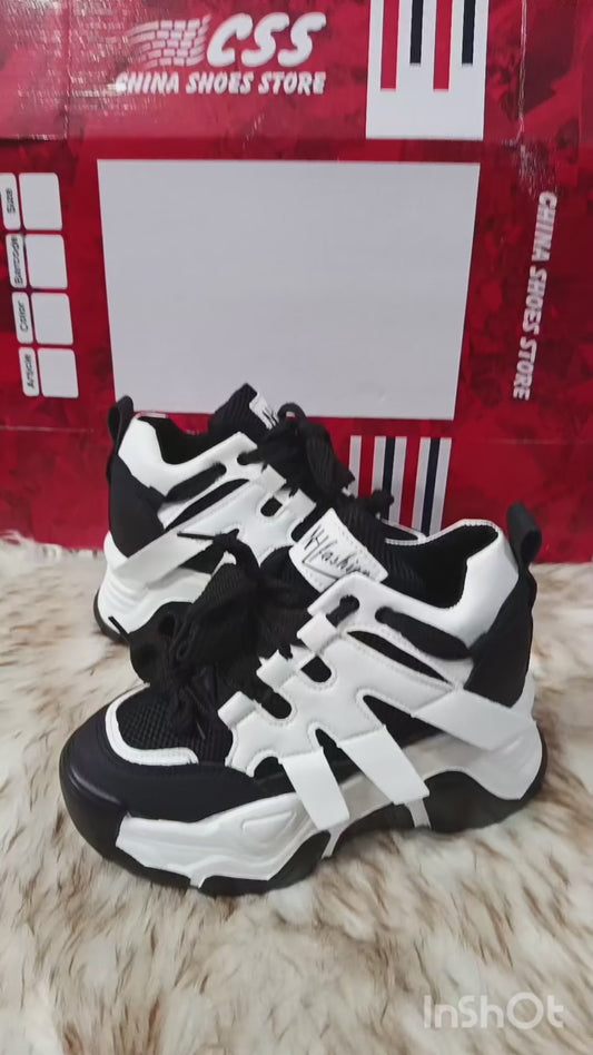 WOMEN LACE-UP BREATHABLE WEDGE SHOES WOMEN HIGH HEEL WEDGE 4 INCHES SHOES