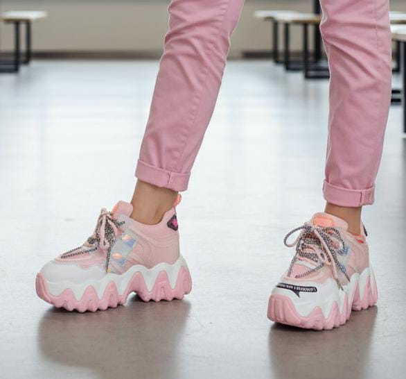 Chunky Stylish High Wedge 3.5 inches sneakers
