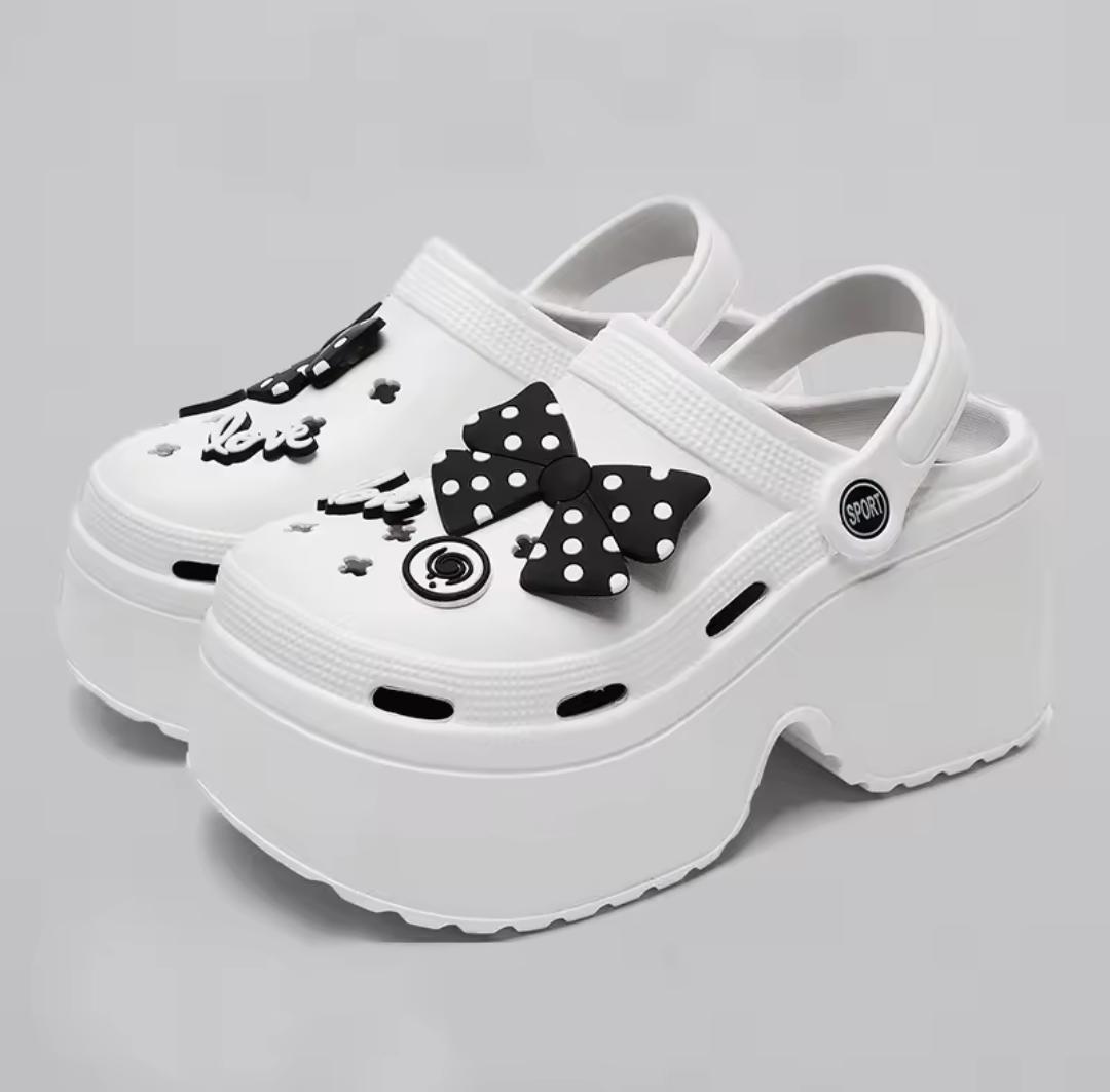 Chunky platform thick sole Diy clogs closed toe sandal 3095