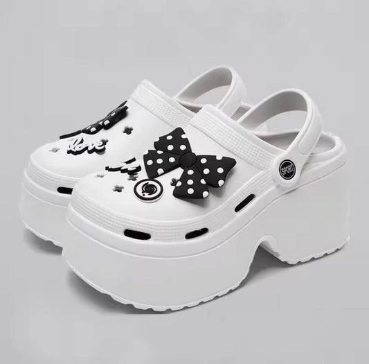 Chunky platform thick sole Diy clogs closed toe sandal 3095