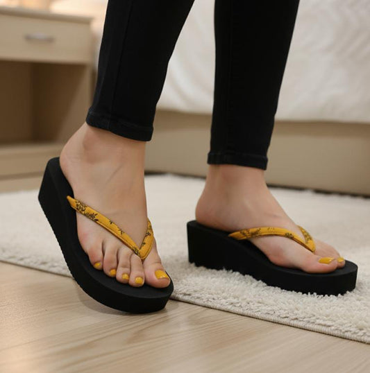Floral print upper casual flipflop 2.5 inches slipper