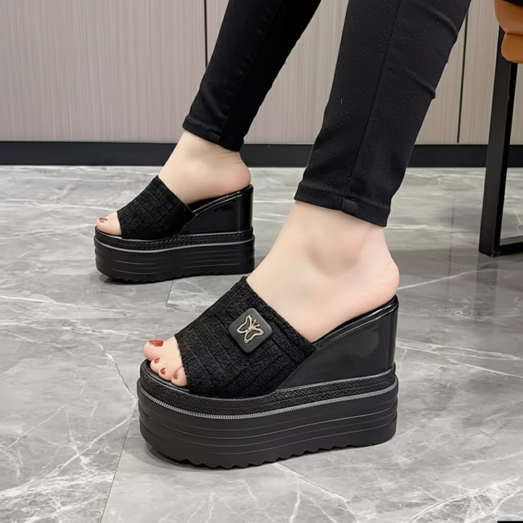 Dark matter mules gotham wedge 5 inches high platform slipper 3036