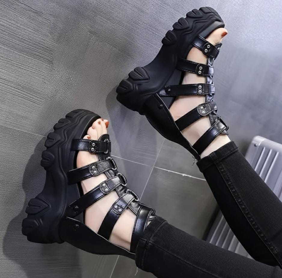 Summer hollowed out breathable high heeled platform sandal 2732
