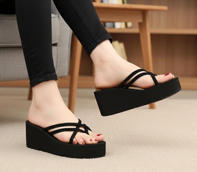 Casual summer beach flipflop 2.25 to 2.5 inches high slipper plain