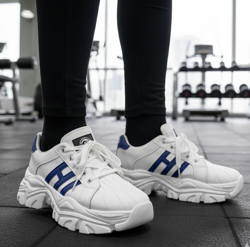 Platform lace up sneakers casual 2.5 inches shoes
