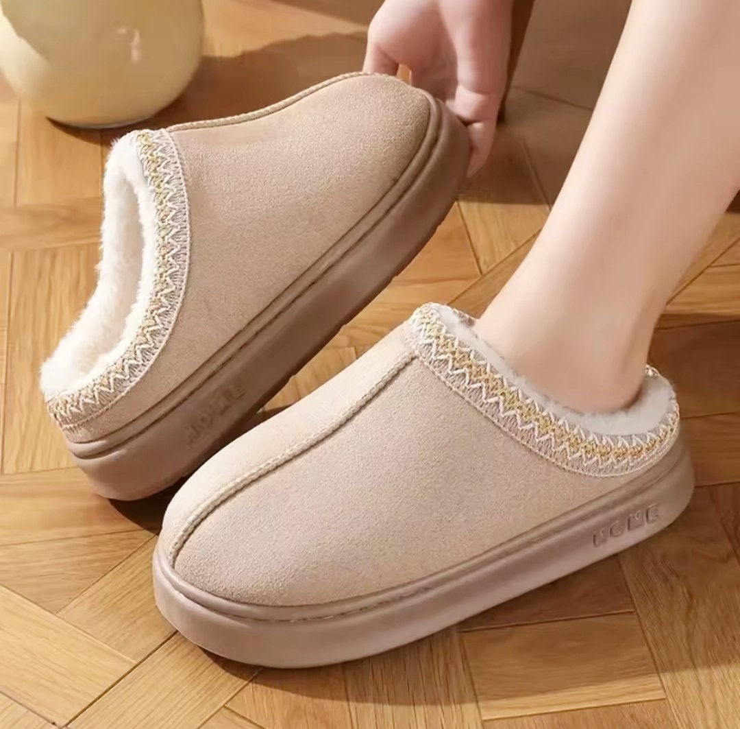 Year End Sale Fluffy plush warm winter platform home shoes 3006