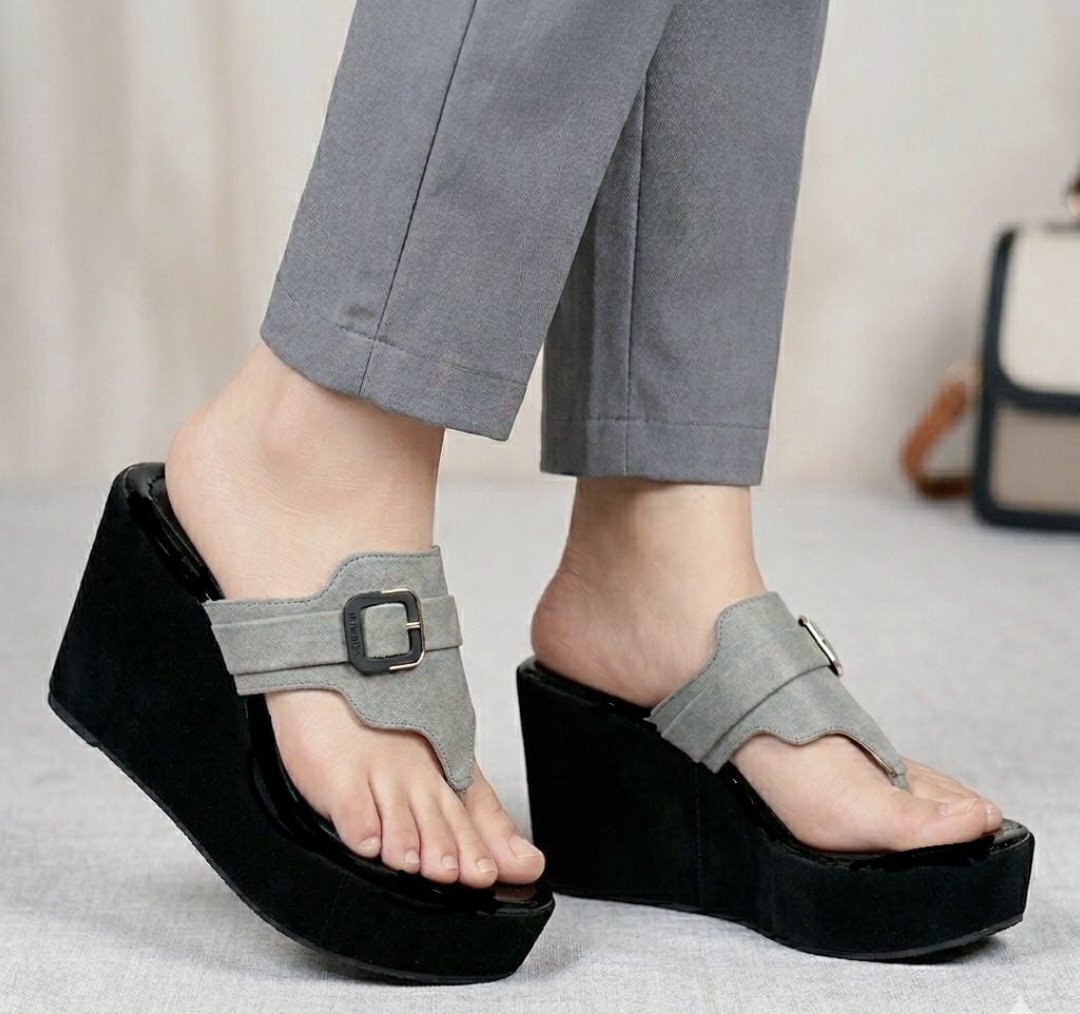 Velvet touch urban wedge elevated platform mules 3058
