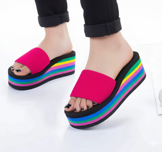 multi color sole beach slipper flip-flop 2.5 inches slippers 2451