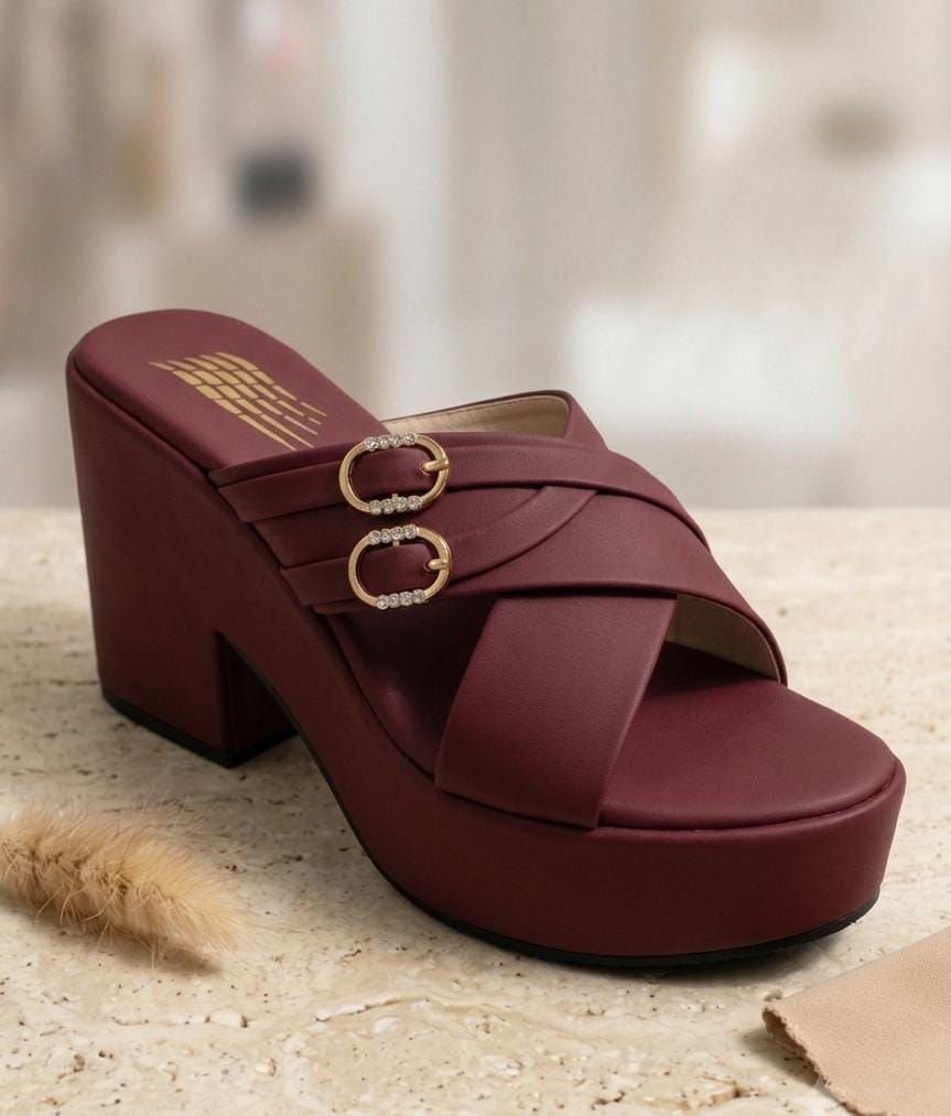 Urban ease criss cross embellished block mules 3087