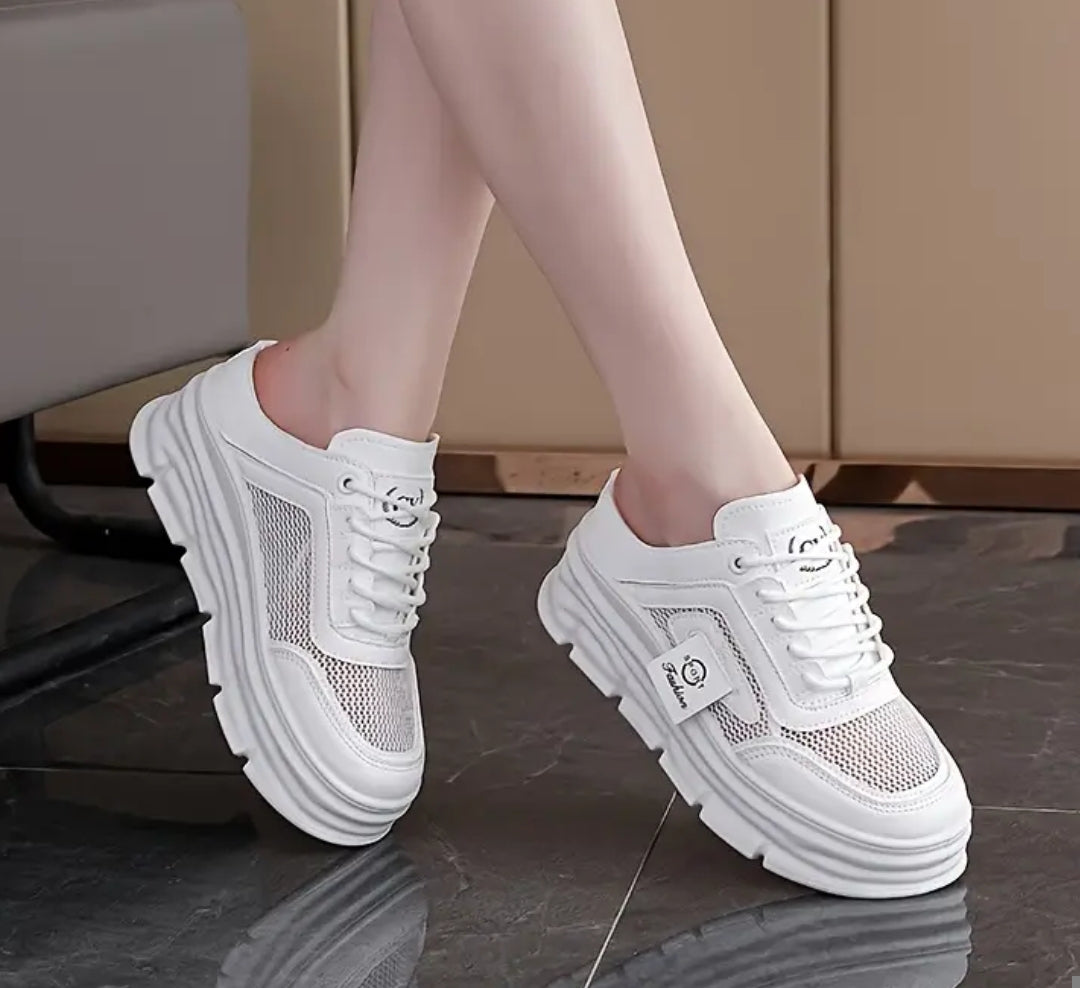 Round toe comfortable chunky half shoes for women 2998
