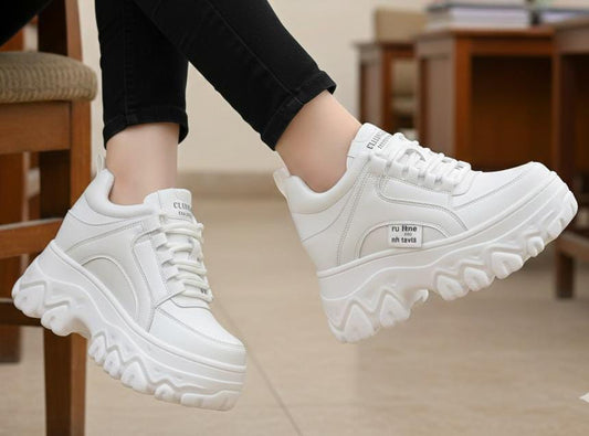 High wedges chunky fashion sneakers 4 inches shoes 2799