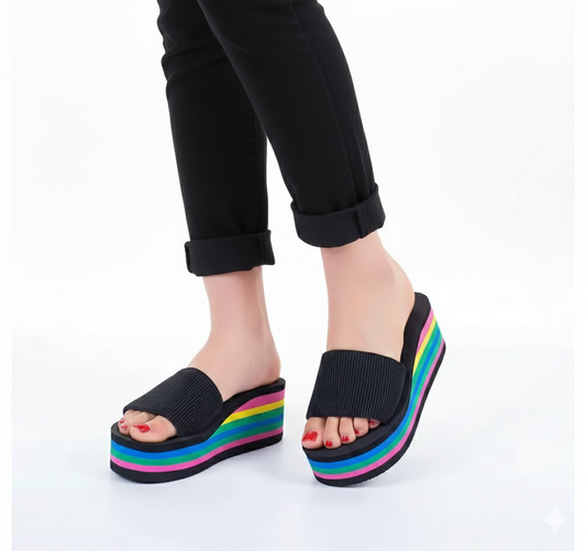 multi color sole beach slipper flip-flop 2.5 inches slippers 2451