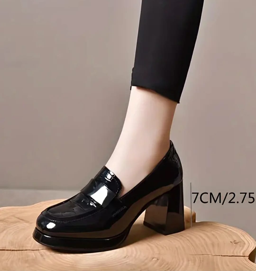 Fashion slip on dress pumps stylish block heel