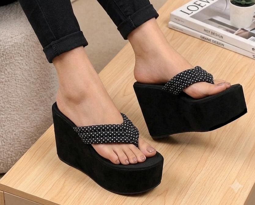 Plain summer flipflops high wedges heel 4 to 4.5 inches slippers 2630
