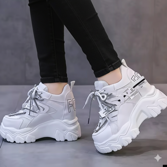 Chunky high wedges sneakers 4 inches shoes