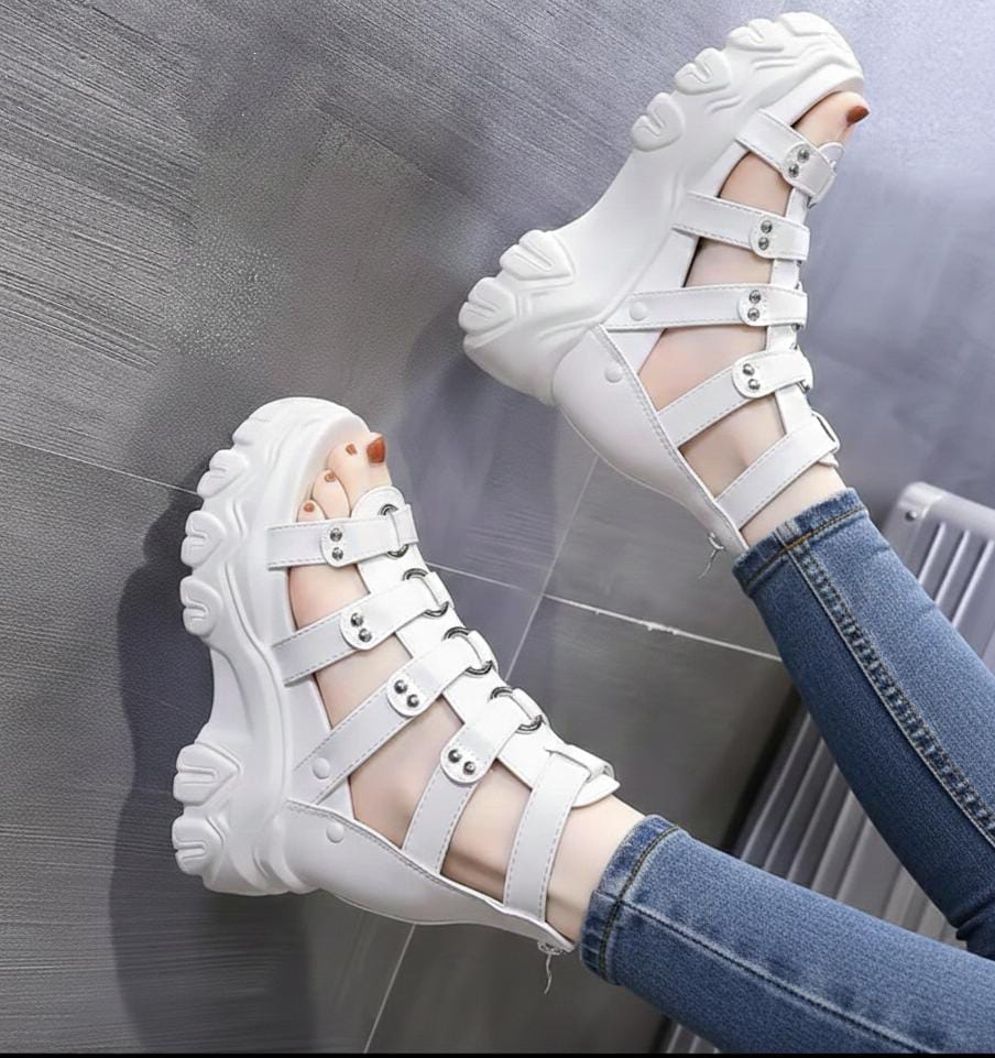 Summer hollowed out breathable high heeled platform sandal 2732