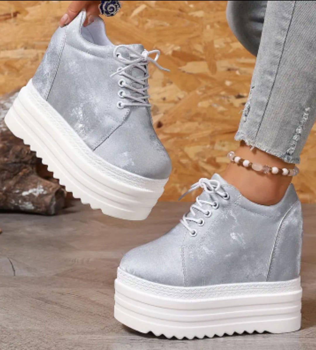 Versatile Korean Style Thick Sole Super 5 inches high heel shoes 2992