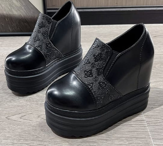 High heel wedge platform thick sole slip on shoes 3004